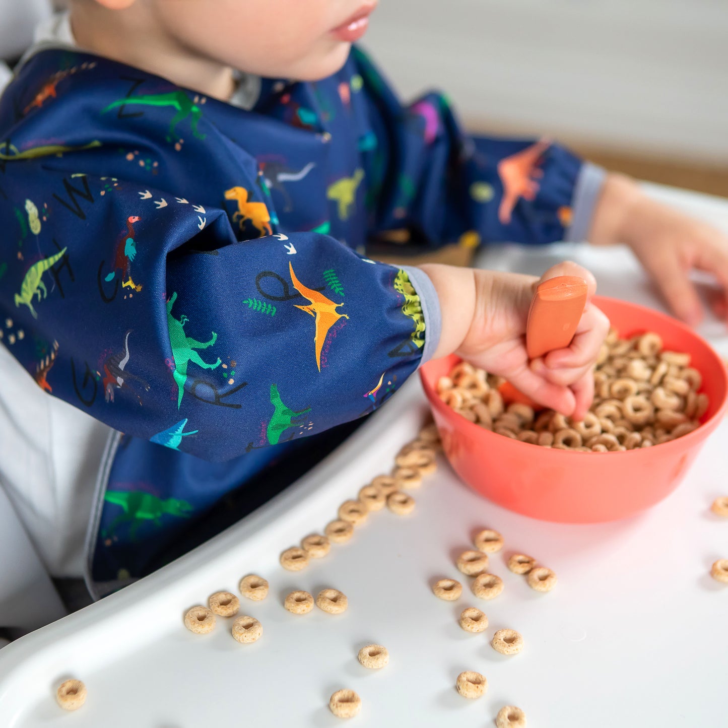 Baby Bibs with Sleeves 2PCS, Toddler Bib, Smock - Waterproof, Wipe Clean, Machine Washable with Food Catcher Pocket. 6-36 months