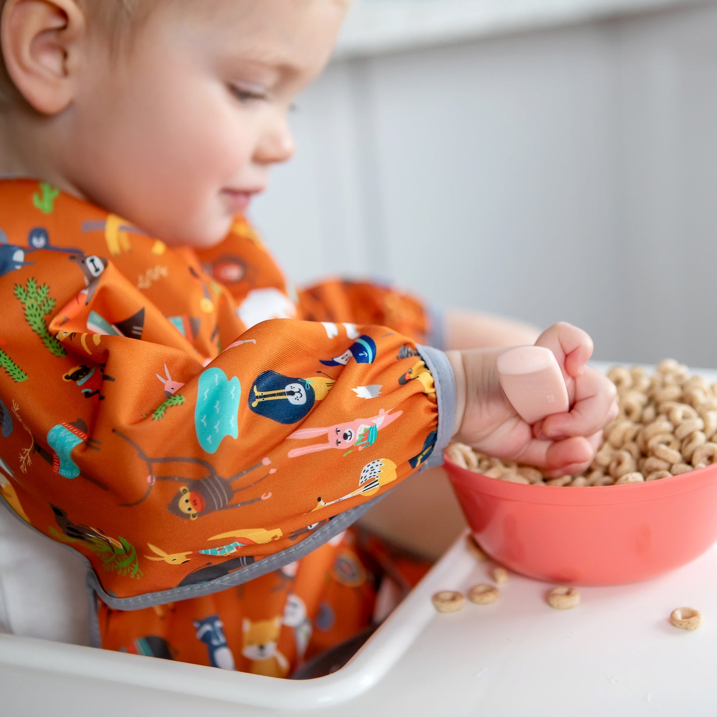 BABYBOET Long Sleeve Baby Bib Set 2PCS, Toddler Bib, Smock - Waterproof, Wipe Clean, Machine Washable with Food Catcher Pocket. 6-36Months