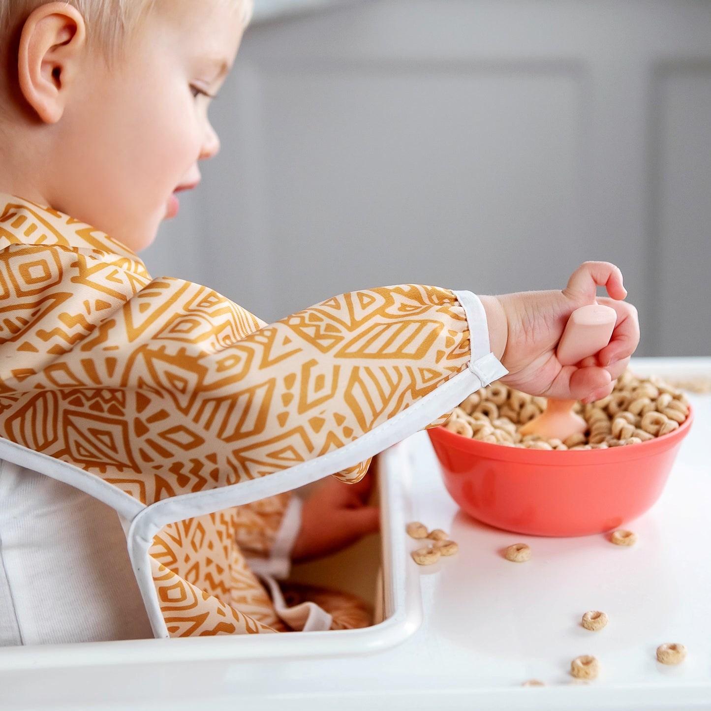 BABYBOET Long Sleeve Baby Bib Set 2PCS, Toddler Bib, Smock - Waterproof, Wipe Clean, Machine Washable with Food Catcher Pocket. 6-36Months