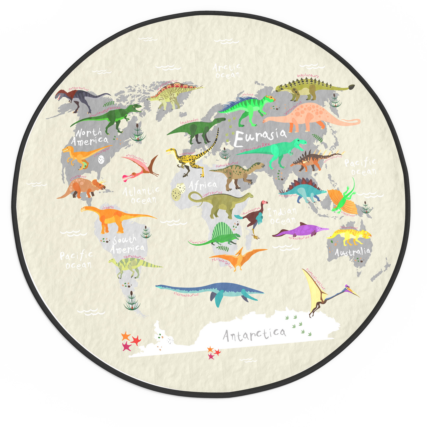 Waterproof 4-Layer Under High Chair Floor Mat Protects Wood, Vinyl and Carpet from Spills –Baby Mat with Anti-Skid Backing (130cm in Diameter )