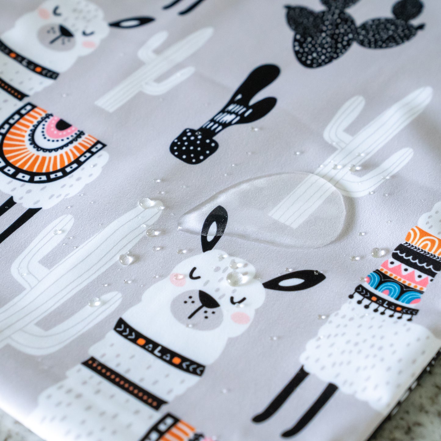 4-Layer Waterproof Splat Mat for Baby – Under High Chair Floor Mat Alpaca (130cm x 130cm )