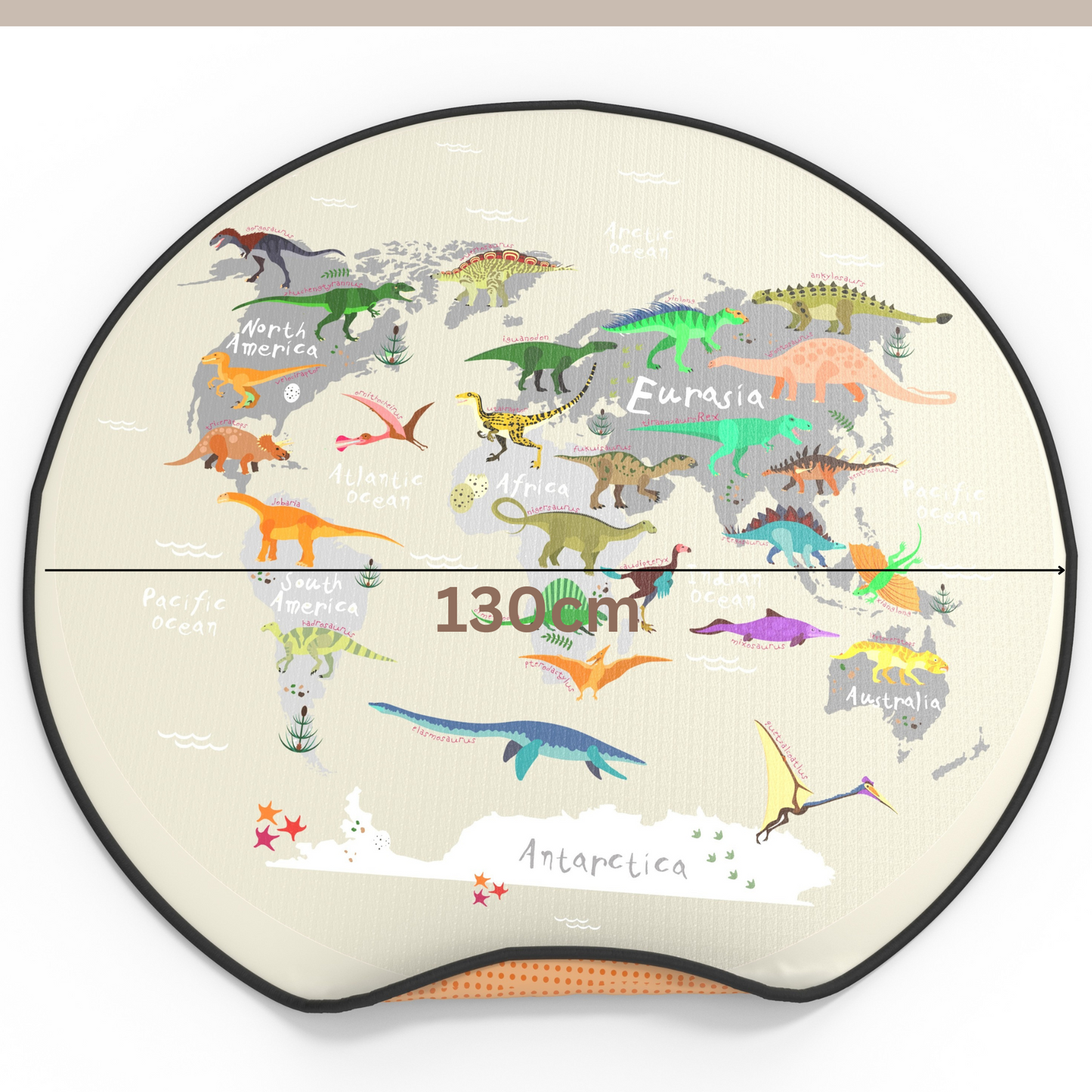 Waterproof 4-Layer Under High Chair Floor Mat Protects Wood, Vinyl and Carpet from Spills –Baby Mat with Anti-Skid Backing (130cm in Diameter )