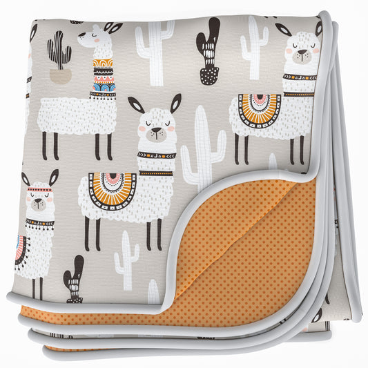4-Layer Waterproof Splat Mat for Baby – Under High Chair Floor Mat Alpaca (130cm x 130cm )