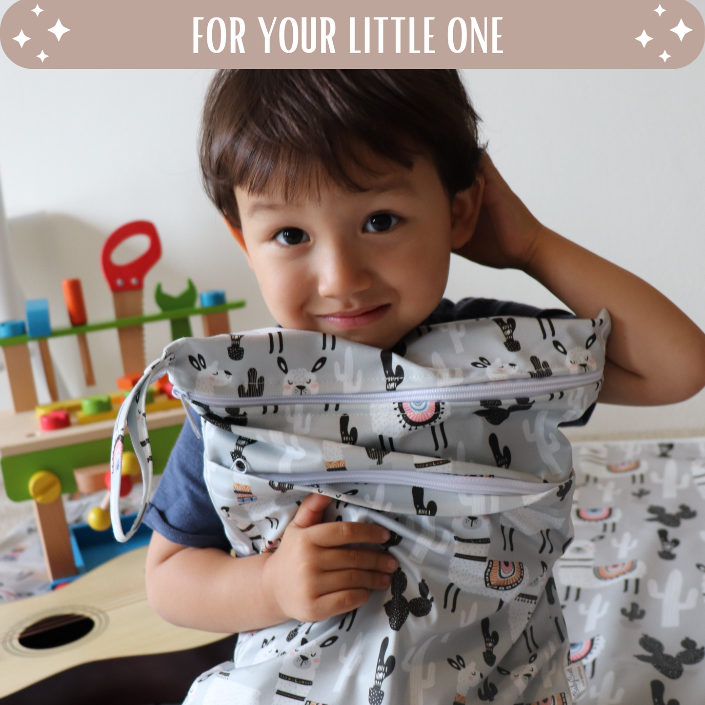 Wet Dry Bags Waterproof Reusable with Double Zippered Pockets Travel Beach Pool Daycare Baby Items Yoga Gym Bag L30x40cm