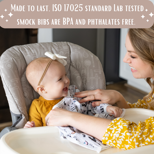 BABYBOET Long Sleeve Baby Bib Set 3PCS, Toddler Bib, Smock - Waterproof, Wipe Clean, Machine Washable with Food Catcher Pocket. 6-36Months