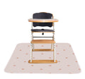 Mess Free Under High Chair Splat Mat Floor Protects Wood, Vinyl and Carpet from Spills – Waterproof 3 Layer Baby Mat with Anti-Slip Dots (110 x 110 cm) boho heart