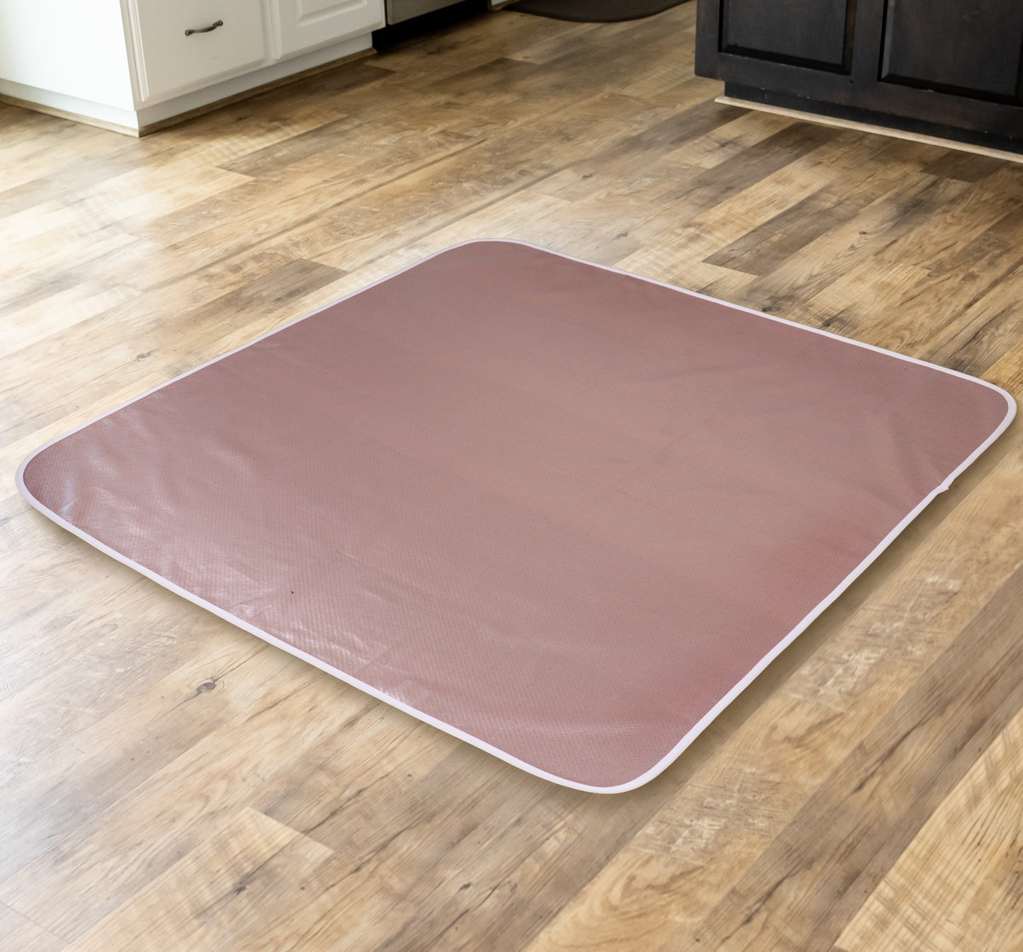 Under High Chair Splat Mat Floor Protects Wood, Vinyl and Carpet from Spills – Waterproof 3 Layer Baby Mat with Anti-Skid Backing Deters Bunching and Sliding (110 x 110 cm) rose taupe