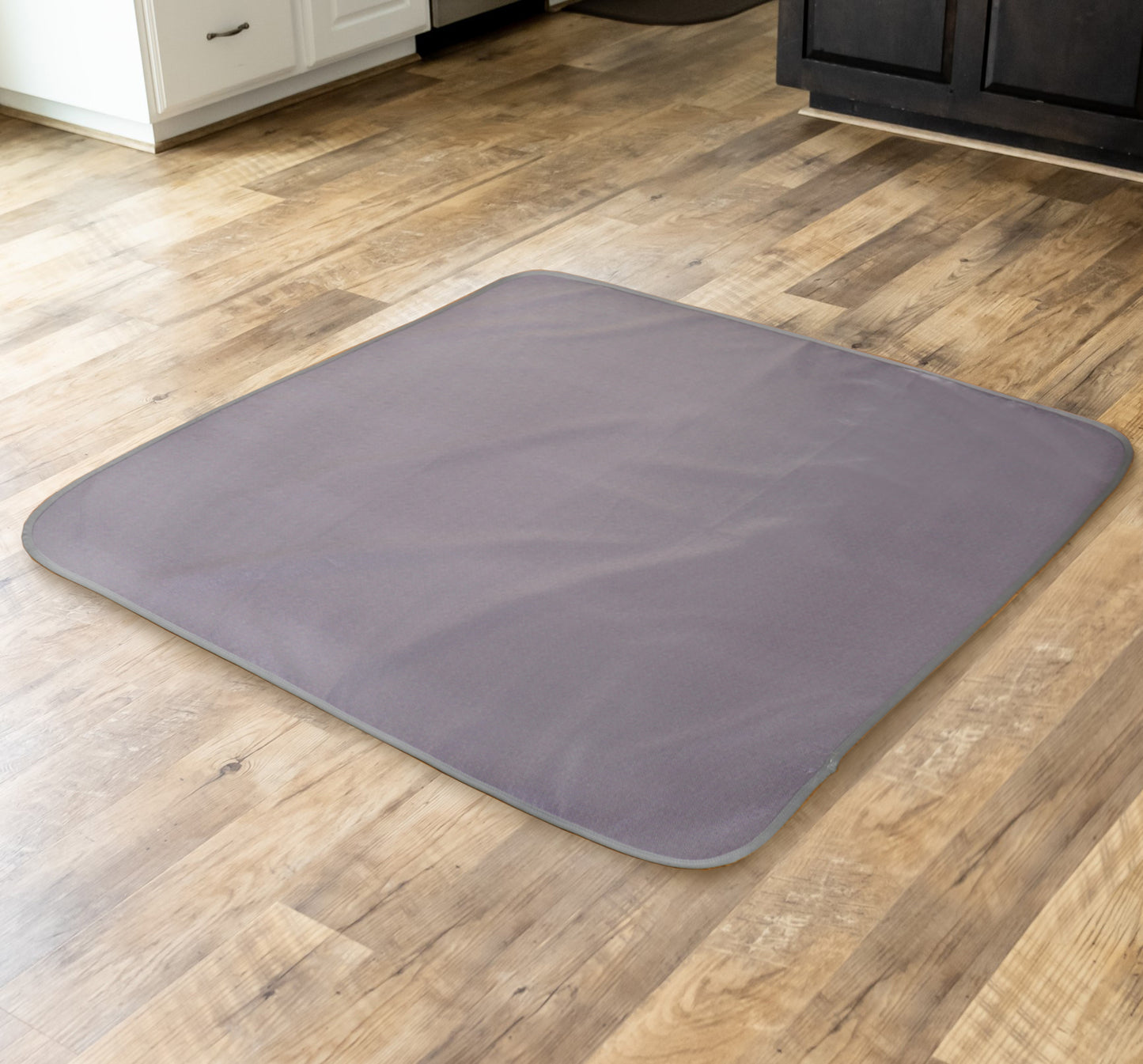 Under High Chair Splat Mat Floor Protects Wood, Vinyl and Carpet from Spills – Waterproof 3 Layer Baby Mat with Anti-Skid Backing Deters Bunching and Sliding (110 x 110 cm) charcoal grey