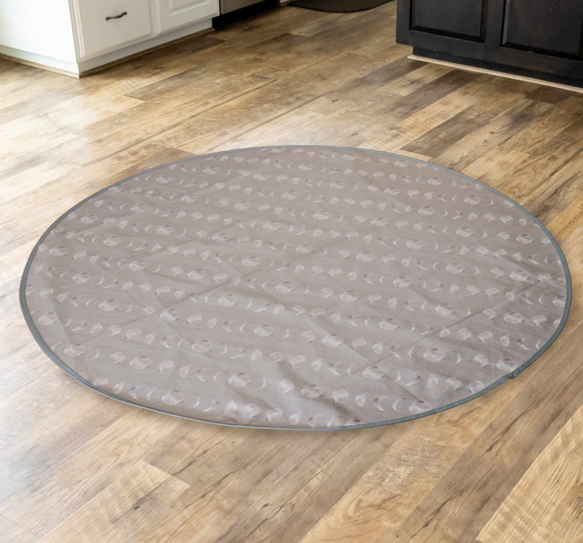 Mess Free Under High Chair Splat Mat Floor Protects Wood, Vinyl and Carpet from Spills – Waterproof 3 Layer Baby Mat with Anti-Slip Dots (110 x 110 cm)winter moon