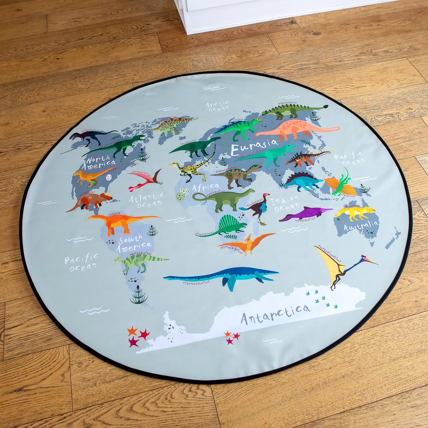 Waterproof 4-Layer Under High Chair Floor Mat Protects Wood, Vinyl and Carpet from Spills –Baby Mat with Anti-Skid Backing (130cm in Diameter )