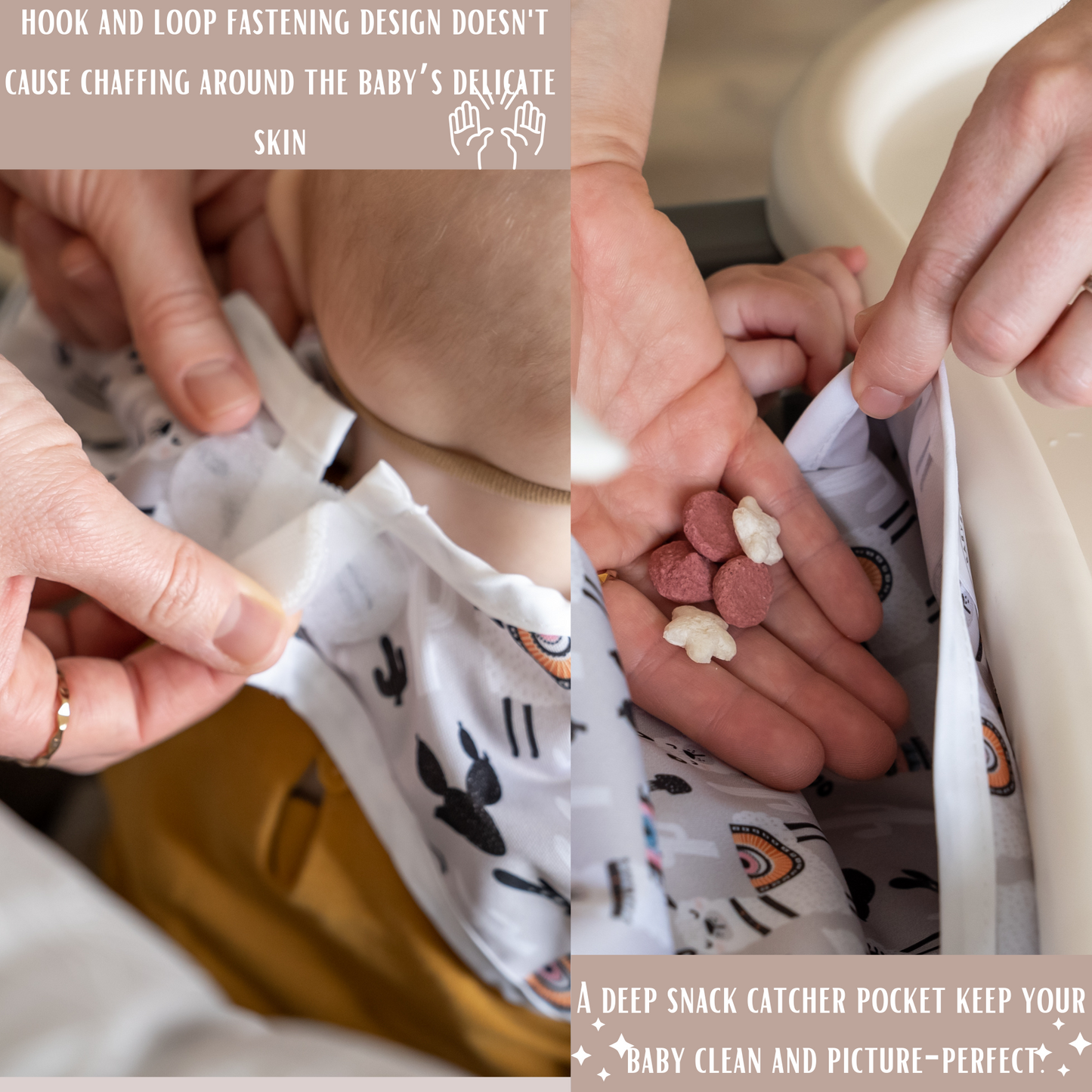 BABYBOET Long Sleeve Baby Bib Set 2PCS, Toddler Bib, Smock - Waterproof, Wipe Clean, Machine Washable with Food Catcher Pocket. 6-36Months