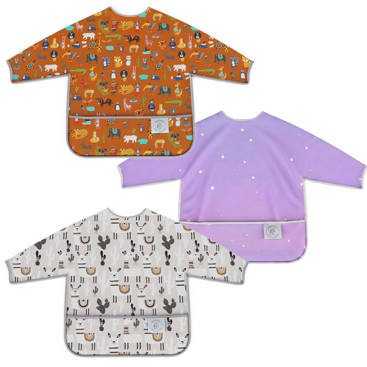 Babyboet Long Sleeve Waterproof Baby Bib – 3 Pack