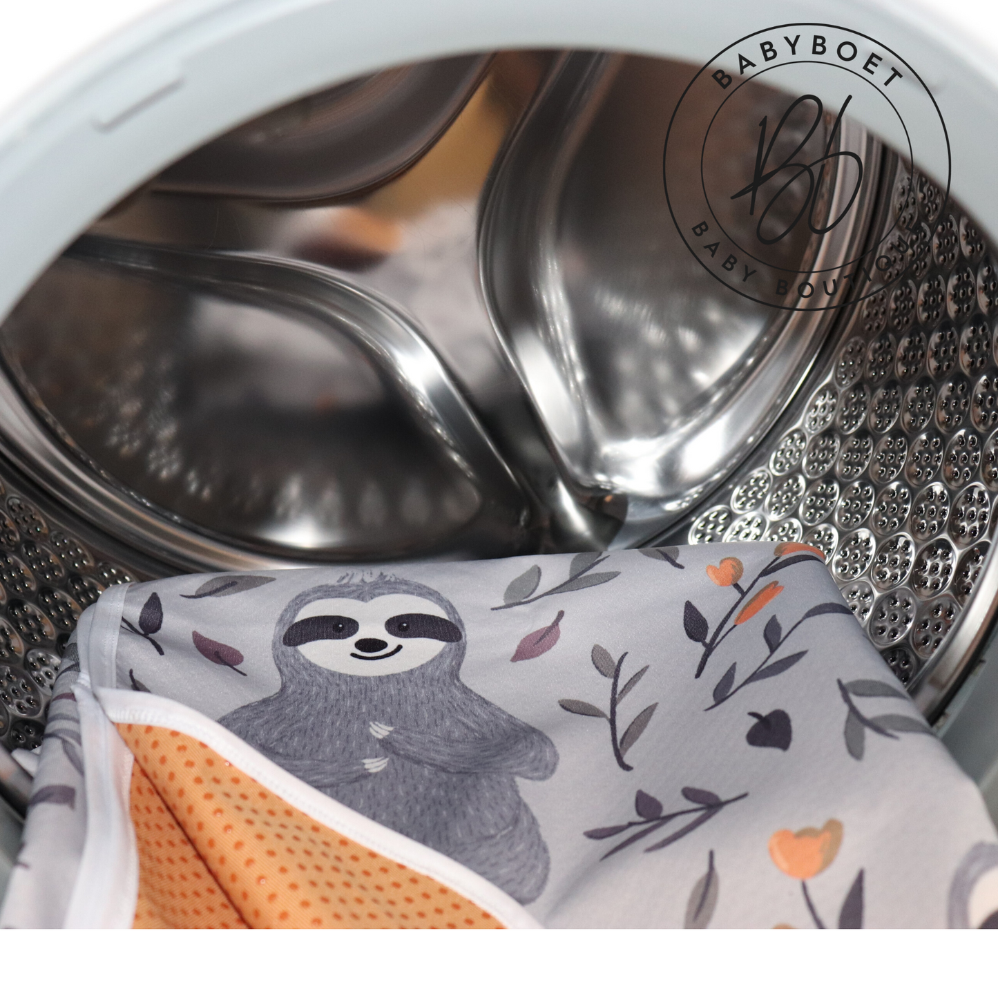 4-Layer Waterproof Splat Mat for Baby – Under High Chair Floor Mat (Sloth, 130 x 130 cm)