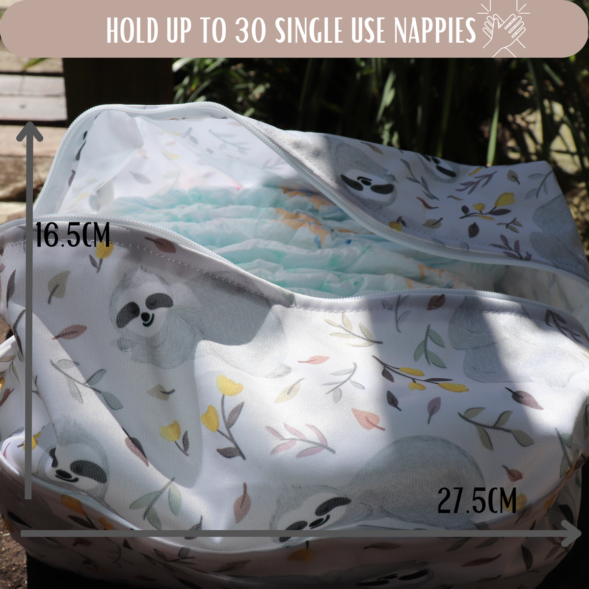 Wet Dry Bags Waterproof Reusable with Double Zippered Pockets (X Large, Sloth, 1)