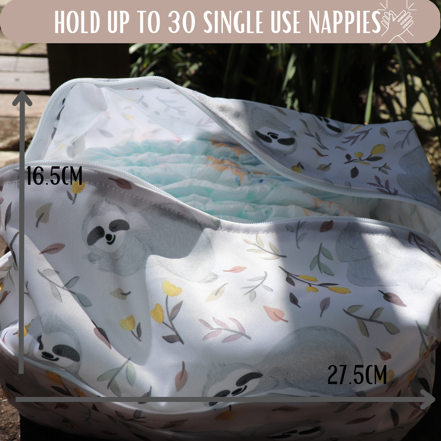 Wet Dry Bags Waterproof Reusable with Double Zippered Pockets (X Large, Sloth, 1)