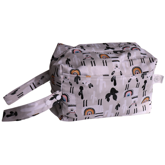 Wet Dry Bags Waterproof Reusable with Double Zippered Pockets for Travel Beach Pool Baby Items Breast Pump Parts or Wet Clothes (X Large, Alpaca,1)