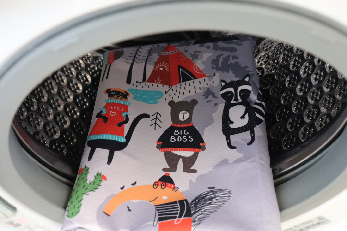 4-Layer Waterproof Splat Mat for Baby Under High Chair Floor Mat - Animals World Map ( 130 x 130 cm )