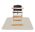 Mess Free Under High Chair Splat Mat Floor Protects Wood, Vinyl and Carpet from Spills – Waterproof 3 Layer Baby Mat with Anti-Slip Dots (110 x 110 cm) bloom moon