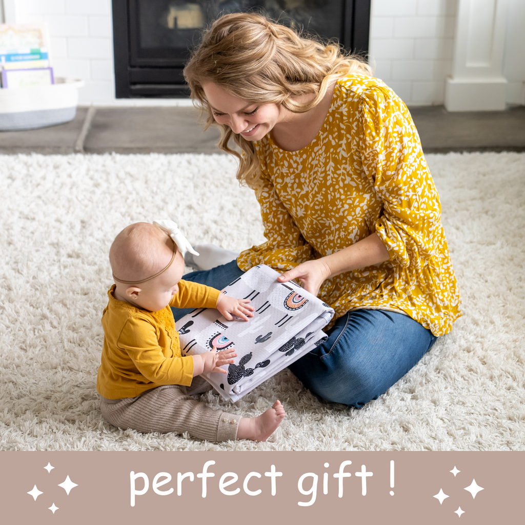 4-Layer Waterproof Splat Mat for Baby – Under High Chair Floor Mat Alpaca (130cm x 130cm )